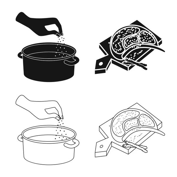 Vektorillustration av matlagning och havet symbol. Uppsättning av matlagning och bakning lager vektorillustration. — Stock vektor