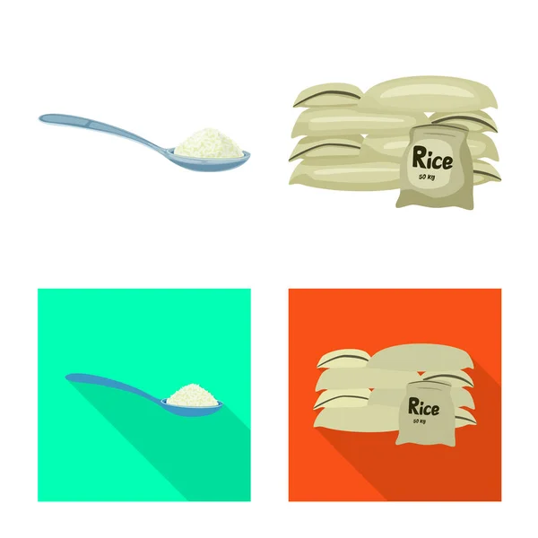 Vectorillustratie van gewas- en ecologische pictogram. Collectie van gewas en koken voorraad vectorillustratie. — Stockvector