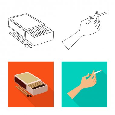 Çöp illüstrasyon vektör ve logo durdurmak. Çöp ve alışkanlık hisse senedi vektör çizim seti.