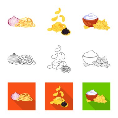 Tat ve daiç simge vektör Illustration. Tat ve web için organik hisse senedi simgesi toplama.
