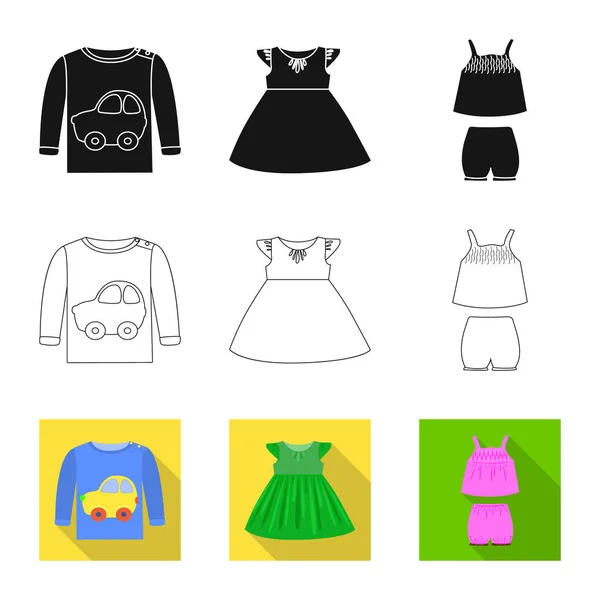 Vektor-Illustration von Mode und Bekleidungssymbol. Modekollektion und Baumwollstock-Symbol für Web. — Stockvektor