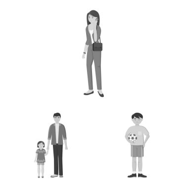 Yüz ve portre işareti vektör Illustration. Yüz ve web için mutlu hisse senedi simgesi toplama.