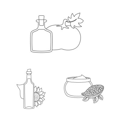 Sağlıklı ve sebze simgesivektör illüstrasyon. Web için sağlıklı ve organik stok sembolü seti.