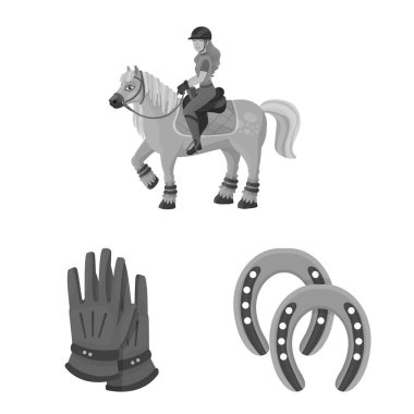 Yarış ve at sembolü vektör tasarımı. Web için yarış ve yarış stok sembolü seti.