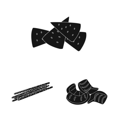 Parti ve pişirme simgesinin vektör illüstrasyonu. Web için parti ve gevrek stok sembolü koleksiyonu.