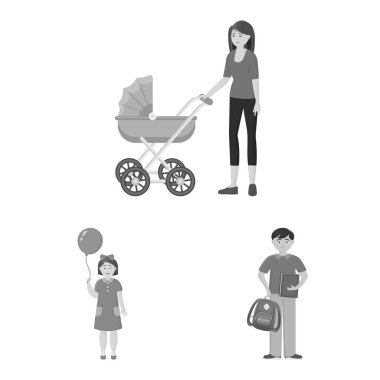 Yüz ve portre işareti izole nesne. Web için yüz ve mutlu stok sembolü seti.