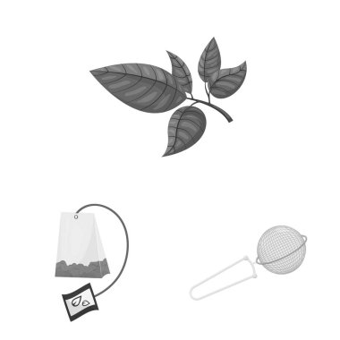 Yeşil ve siyah simgevektör illüstrasyon. Web için yeşil ve organik stok sembolü seti.