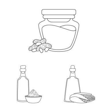 Sağlıklı ve sebze işareti vektör tasarımı. Stok için sağlıklı ve organik vektör simgesinin toplanması.