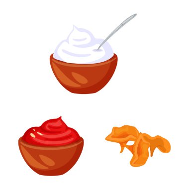 Gıda ve tatlar sembolü vektör illüstrasyon. Web için gıda ve malzeme stok sembolü seti.