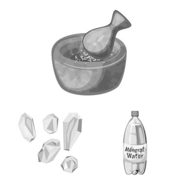 Tuz ve gıda işareti vektör tasarımı. Web için tuz ve mineral stok sembolü seti.