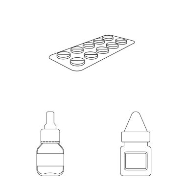 Eczane ve ilaç simge vektör tasarımı. Hisse senedi için eczane ve sağlık vektör simge topluluğu.
