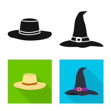 Giyim ve kap simge vektör tasarımı. Giyim ve bere hisse senedi simgesi için web topluluğu.