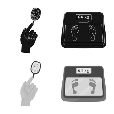 Diyet ve tedavi logo vektör Illustration. Diyet ve ilaç hisse senedi simgesi için web topluluğu.