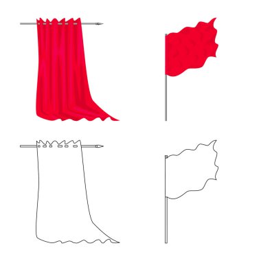 Doku ve sunu simgesini yalıtılmış nesne. Doku ve medya hisse senedi vektör çizim topluluğu.