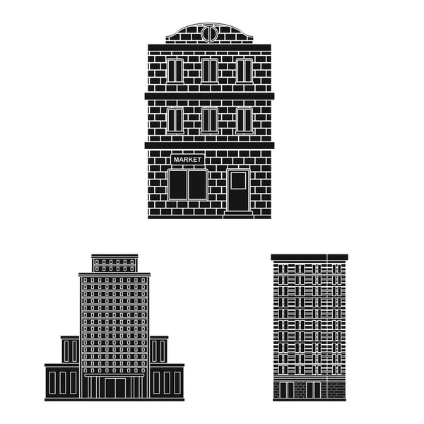 Isolierte Objekt der modernen und Ständesymbolik. Sammlung von modernen und Gebäude-Vektor-Symbol für Aktien. — Stockvektor