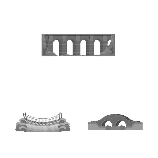 Objeto aislado de diseño y construcción del logotipo. Colección de diseño y puente icono vectorial para stock . — Archivo Imágenes Vectoriales