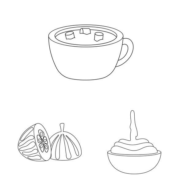 Illustration vectorielle du logo cacao et haricots. Collection d'icône vectorielle cacao et douceur pour stock . — Image vectorielle