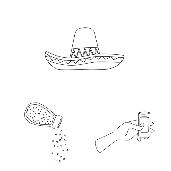 墨西哥和龙舌兰符号的矢量插图。收集墨西哥和节日股票符号为网络. — 图库矢量图片