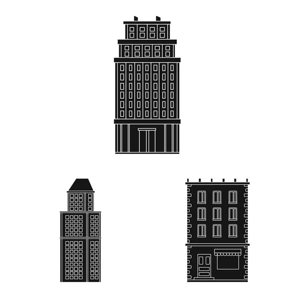 Diseño vectorial del logotipo moderno y patrimonial. Conjunto de iconos vectoriales modernos y constructivos para stock . — Archivo Imágenes Vectoriales