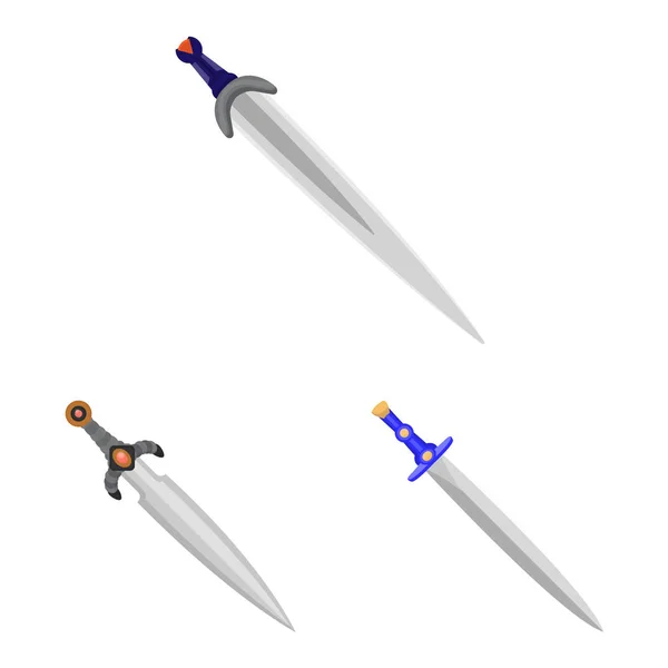Vektor illustration av svärd och dolk-logotyp. Insamling av svärd och vapen Stock vektor illustration. — Stock vektor