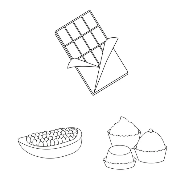 Изолированный объект какао и бобов знак. Коллекция векторной иконки какао и сладости на складе . — стоковый вектор