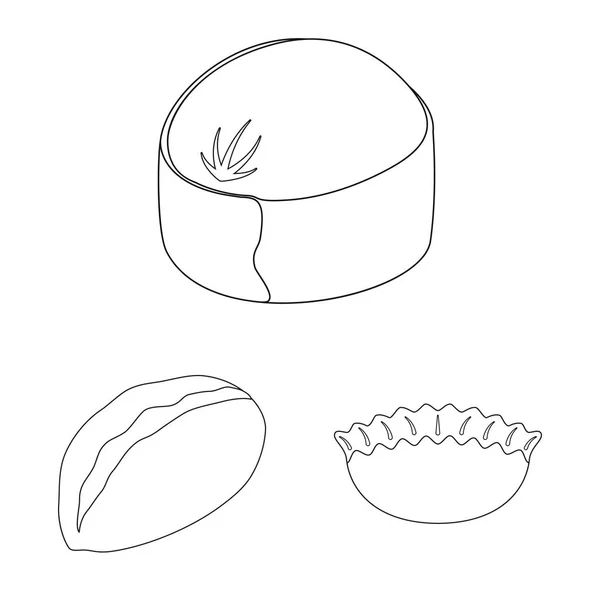 Ilustração vetorial de comida e prato símbolo. Conjunto de alimentos e cozimento símbolo de estoque para web . — Vetor de Stock