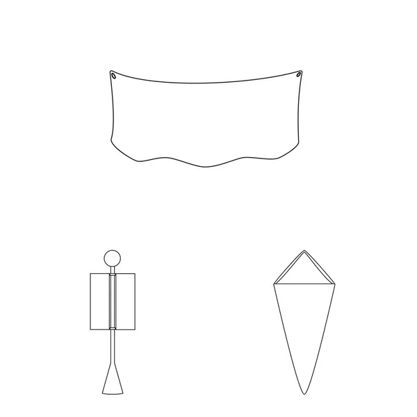 Isolerat objekt av blank och canvas-tecken. Insamling av blank-och textil lager symbol för webb. — Stock vektor