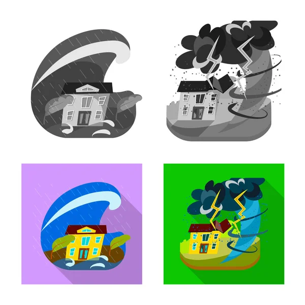 Hava ve sıkıntı simge vektör Illustration. Hava durumu ayarla ve stok için vektör simge crash.