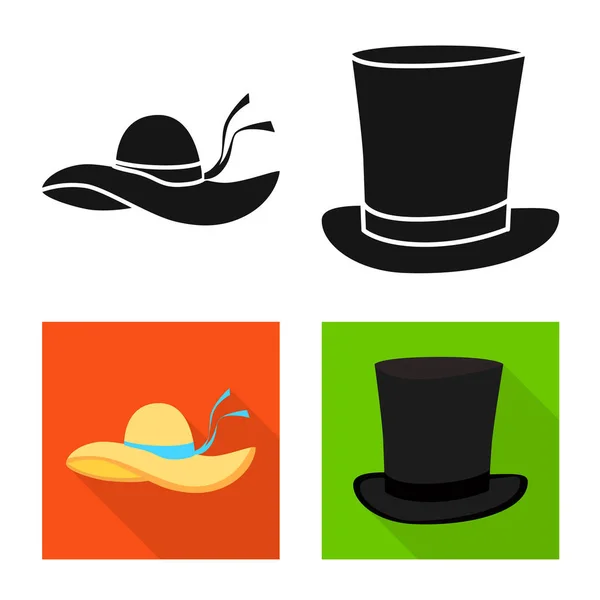 Design vettoriale dell'icona dell'abbigliamento e del cappuccio. Raccolta di abbigliamento e berretto stock illustrazione vettoriale . — Vettoriale Stock