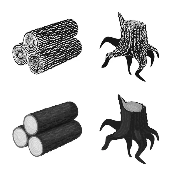 Yalıtılmış nesne ağacı ve ham işaret. Ağaç ve inşaat hisse senedi simgesi için web topluluğu.