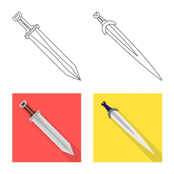 Vektorillustration von Spiel und Rüstung. Sammlung von Spiel und Blade Vector Icon für Aktien. — Stockvektor