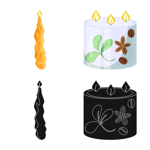 Vector design of relaxation and flame icon. Collection of relaxation and wax vector icon for stock. — Stock Vector