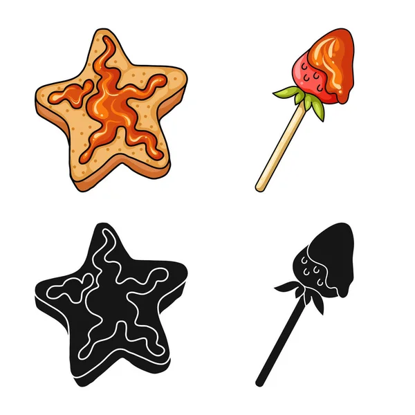 Şekerleme ve mutfak logo yalıtılmış nesne. Şekerlemeler ve hisse senedi için ürün vektör simge koleksiyonu.