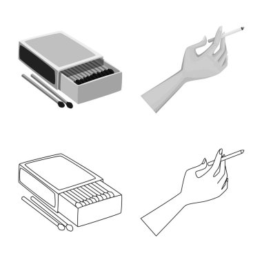 Çöp yalıtılmış nesne ve durdurmak logo. Hisse senedi için çöp ve alışkanlık vektör simge kümesi.