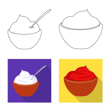 Tat ve ürün işareti vektör Illustration. Toplama tat ve hisse senedi simgesi web için pişirme.