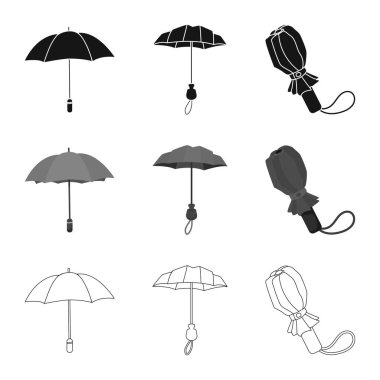 Koruma ve kapalı simge vektör Illustration. Koruma ve yağmurlu hisse senedi vektör çizim koleksiyonu.