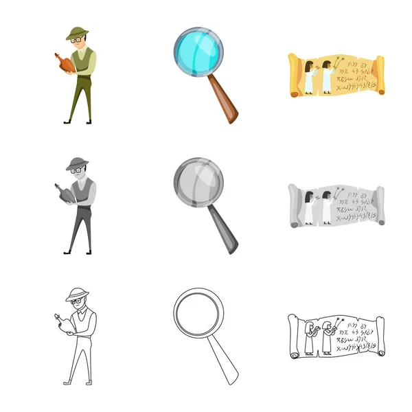 Geïsoleerde object van verhaal en items teken. Set van verhaal en kenmerken vector pictogram voor voorraad. — Stockvector