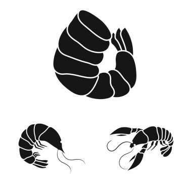 Et ve incelik logosu vektör illüstrasyon. Web için et ve yengeç stok sembolü seti.