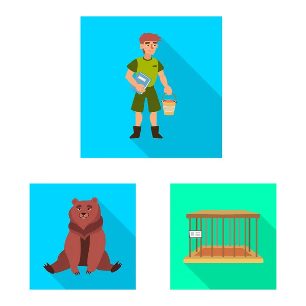 Vector illustration of safari and animal icon. Set of safari and fun stock symbol for web. — Stock Vector