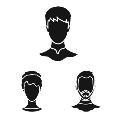 Karakter ve profil sembolüvektör illüstrasyon. Web için karakter ve kukla stok sembolü kümesi.