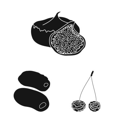 Vitamin ve doğa simgesiizole nesne. Web için vitamin ve kurutulmuş stok sembolü seti.