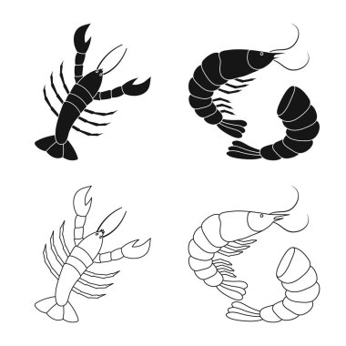 Taze ve restoran logo vektör Illustration. Hisse senedi için taze ve deniz vektör simge kümesi.