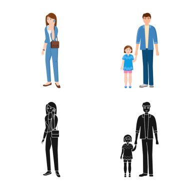 İzole işareti karakteri ve avatar nesne. Web için karakter ve portre hisse senedi simgesi kümesi.