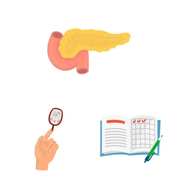 Conception vectorielle du mellitus et icône du diabète. Jeu de mellitus et symbole de stock de régime pour la toile . — Image vectorielle