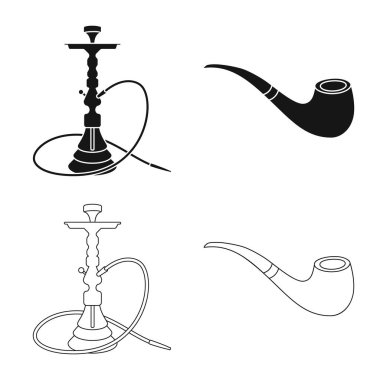 Çöp illüstrasyon vektör ve logo durdurmak. Çöp ve alışkanlık hisse senedi vektör çizim seti.