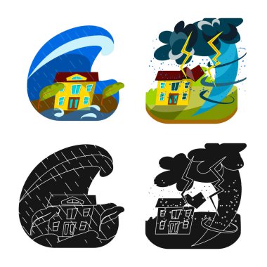 Hava ve sıkıntı simgesi yalıtılmış nesne. Hava ve web için crash hisse senedi simgesi toplama.