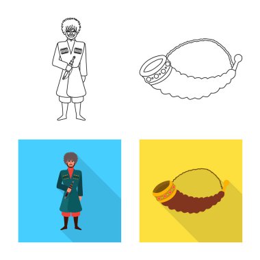 Yalıtılmış nesne kültür ve gezi sembolü. Kültür ve özgünlük hisse senedi vektör çizim seti.