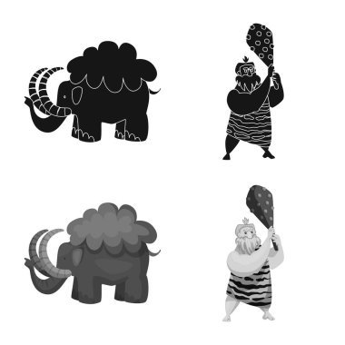 Evrim ve tarih öncesi işareti vektör tasarımı. Web için evrim ve geliştirme hisse senedi simgesi kümesi.