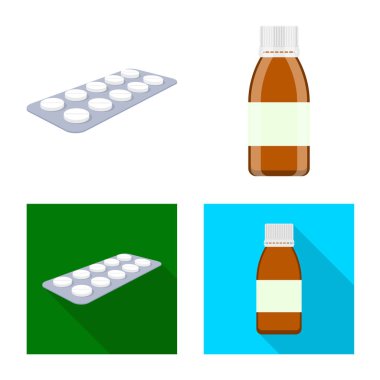 Perakende ve sağlık simge vektör tasarımı. Hisse senedi için perakende ve sağlık vektör simge kümesi.