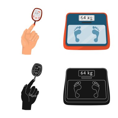 Diyet ve tedavi logo vektör Illustration. Hisse senedi için diyet ve tıp vektör simge topluluğu.